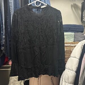 Honey Punch Black Lace Blouse